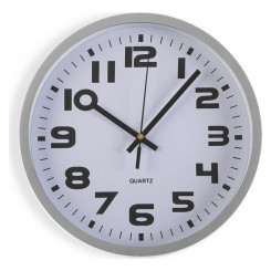Часы настенные Пластиковые (3,8 х 25 х 25 см) Серебро