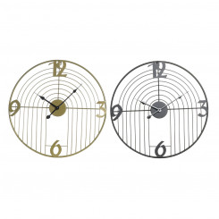Настенные часы DKD Home Decor Черный Золотистый Металл (45 х 3 х 45 см)