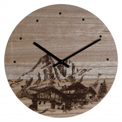 Wall Clock DKD Home Decor 8424001759712 Moutain 30 x 30 x 1,5 cm Black MDF Wood