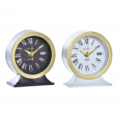 Table clock DKD Home Decor 12 x 6 x 13 cm Crystal Black White Iron (2 Units)