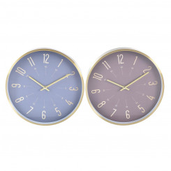 Настенные часы DKD Home Decor Синие Алюминиевые Бордовые 30 x 4 x 30 см Modern (2 шт.)