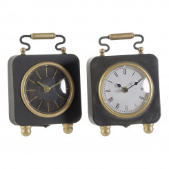 Настольные часы DKD Home Decor 14,5 x 5 x 21 см Серебристый Черный Металл ПВХ (2 шт.)