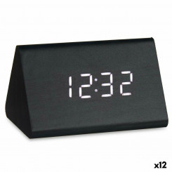 Часы настольные цифровые черные ПВХ МДФ Дерево 11,7 x 7,5 x 8 см (12 шт.)
