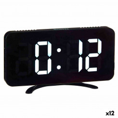 Настольные цифровые часы черные ABS 15,7 x 7,7 x 1,5 см (12 шт.)
