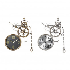 Настенные часы DKD Home Decor Gears 50 x 7 x 62 см Crystal Iron (2 шт.)