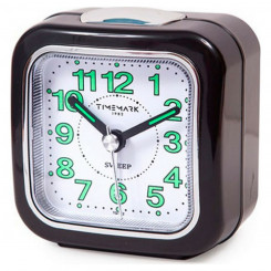 Аналоговый будильник с меткой времени, черный (7,5 x 8 x 4,5 см)
