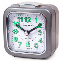 Аналоговый будильник с меткой времени, серый (7,5 x 8 x 4,5 см)