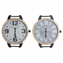 Настольные часы DKD Home Decor RE-180394 Наручные Черный Серый Разноцветный Натуральный Металл Кристалл Винтаж 65 x 7 x 74 см (2 шт.)