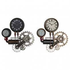 Настенные часы DKD Home Decor 54 x 9 x 56 см Красный Черный Серый Золотой Железный Винтаж (2 шт.)