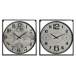 Настенные часы Home ESPRIT Белый Черный Металл МДФ Дерево 62 x 6 x 65 см (2 шт.)
