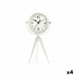 Table clock Tripod White Metal 14 x 30 x 11 cm (4 Units)