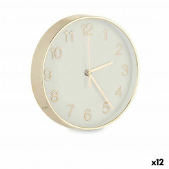 Настенное часы Круглый Позолоченный Cтекло Пластик 20 x 20 x 3,5 cm (12 штук)