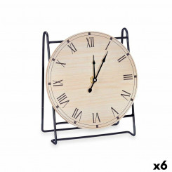 Настольные часы Чёрный Металл Деревянный MDF 19 x 21 x 9 cm (6 штук)