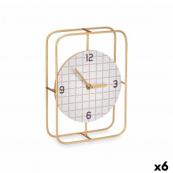 Настольные часы В клетку Чёрный Металл Деревянный MDF 18,5 x 25,5 x 6 cm (6 штук)