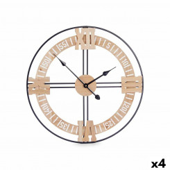 Настенное часы Чёрный Металл Деревянный MDF 60 x 60 x 5 cm (4 штук)