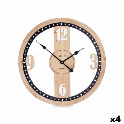 Настенное часы Чёрный Металл Деревянный MDF 60 x 60 x 4,5 cm (4 штук)
