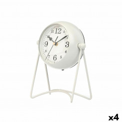 Table clock White Metal 15,5 x 20 x 11 cm (4 Units)