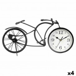 Table clock Bicycle Black Metal 40 x 19,5 x 7 cm (4 Units)