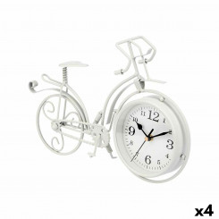 Table clock Bicycle White Metal 33 x 22,5 x 4,2 cm (4 Units)