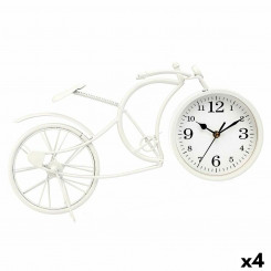 Table clock Bicycle White Metal 40 x 19,5 x 7 cm (4 Units)