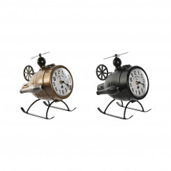 Zegar stołowy Home ESPRIT Must Kuldne PVC Metall Loft 18 x 23 x 24 cm (2 Ühikut)