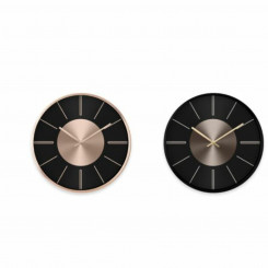 Настенные часы DKD Home Decor Черный Медь Серебристый Алюминий Пластик Модерн 30 x 4 x 30 см (2 шт.)