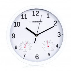Wall clock Esperanza EHC016W White Glass Plastic 25 cm