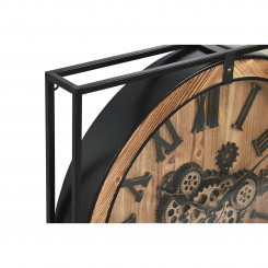 Настенные часы Home ESPRIT Black Natural Iron Wood МДФ 72 x 10 x 72 см