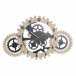 Настенные часы DKD Home Decor Натуральный черный МДФ Шестеренки (70 х 4 х 45 см)