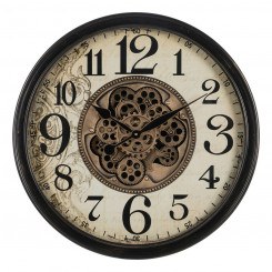 Wall Clock Black Cream Crystal Iron 66 x 9.5 x 66 cm (3 Units)