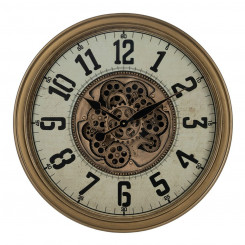 Wall Clock Cream Gold Crystal Iron 66 x 9.5 x 66 cm (3 Units)