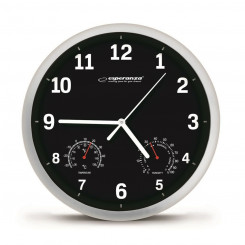 Wall clock Esperanza EHC016K Black Glass Plastic 25 cm