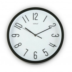 Wall clock Versa Black Plastic Fusion 4.6 x 30 x 30 cm (Ø 30 cm)