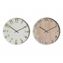 Wall clock Home ESPRIT White Gold Silver PVC 30 x 4 x 30 cm (2 Units)