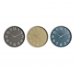Настенные часы Home ESPRIT Синий Белый Розовый Горчичный ПВХ 30 x 4 x 30 см (3 шт.)