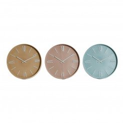 Настенные часы Home ESPRIT Синий Розовый Горчичный ПВХ 30 x 4 x 30 см (3 шт.)