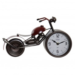 Zegar stołowy Home ESPRIT Punane Metall Kristall Puit MDF Mootorratas Vintage 32,5 x 10 x 18 cm
