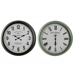 Настенные часы Home ESPRIT Black Green Metal Crystal 70 x 9 x 70 см (2 шт.)