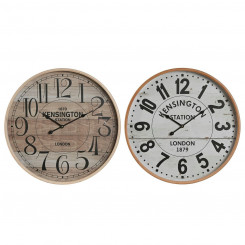 Настенные часы Home ESPRIT Kensington White Crystal Wood МДФ 53 x 6 x 53 см (2 шт.)