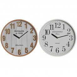 Настенные часы Home ESPRIT White Crystal Wood МДФ 32 x 4,5 x 32 см (2 шт.)