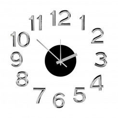 Настенные часы Серебристо-белая наклейка ABS Eva Rubber (Ø 35 см) (6 шт.)