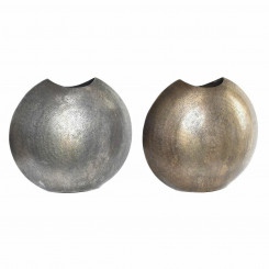 Vase DKD Home Decor Silver Golden Aluminium (36 x 14 x 33 cm) (2 Units)  