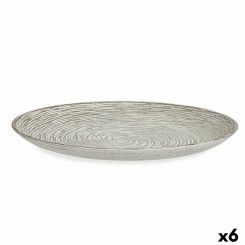 Centerpiece Spiral White MDF Wood 34,5 x 3 x 34,5 cm (6 Units)