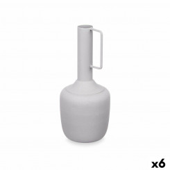 Vase With handle Grey Steel 12 x 30 x 12 cm (6 Units)