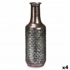 Vase Silver Metal 14 x 46 x 14 cm (4 Units) Embossed