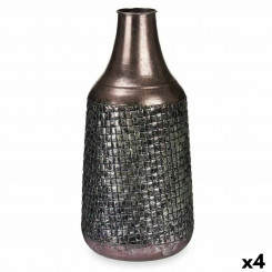 Vase Silver Metal 21 x 44 x 21 cm (4 Units) Embossed