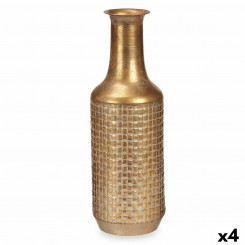 Vase Golden Metal 14 x 46 x 14 cm (4 Units) Embossed