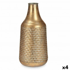 Vase Golden Metal 21 x 44 x 21 cm (4 Units) Embossed