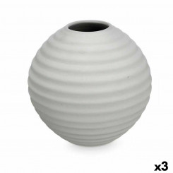 Vase Gray Ceramic 25 x 25 x 25 cm (3 Units) Sphere