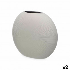 Vase Gray Ceramic 36 x 34 x 16 cm (2 Units) Round